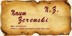 Naum Zeremski vizit kartica